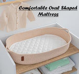 Moses Pram Basket Mattress Extra Thick Super Soft & Nurture Classic Foam Mattress Easy to Fit For Baby Pram Crib Bassinet Baskets Oval Shape