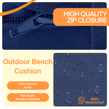 Crescent Textile 100% Waterproof Garden Bench Cushion 2/3/4 Seater Outdoor Long Bench Seat Pad for Lawn & Garden, Patio, Office, Coffee Shop with Removable Cover