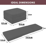 Sapphire Collection Z bed Cube Foldable Futon Mattress for Adults Kids Sleepover Chair Bed Single Futon Ready Bed Floor Mattress for Living Room Playroom Soft & Comfy Foam