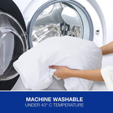 100% Pure Poly-Cotton Quilted Fitted Mattress Protector, Noise-Free Bedding Stretches Up to 30 cm/11 Inches Deep - Mattress Topper