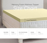 Memory Foam Mattress Topper to Fit UK Standard Single, 4ft, Double, King Size Bed In 1", 2" Thicknesses Soft & Comfy Mattress Topper