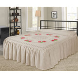 Sapphire Collection White 100% Cotton Candlewick Fitted Traditional Bedspread