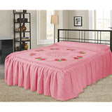 Sapphire Collection White 100% Cotton Candlewick Fitted Traditional Bedspread