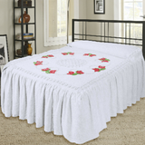 Sapphire Collection White 100% Cotton Candlewick Fitted Traditional Bedspread