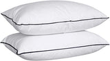 100% Cotton 800 Thread Count Premium Quality Cover Filled With Virgin Hollowfiber Piping Edges All Around To Make It Luxury Pillow Pack Of 2 Size 45x68cm, 950 Gram, Color White Only