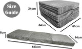 Sapphire Collection Luxury Fabric Z bed Cube Foldable Futon Mattress for Adults Kids Sleepover Chair Bed Futon Ready Bed Floor Mattress for Living Room Playroom Soft & Comfy Foam
