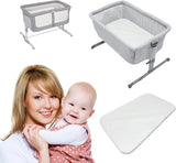 Next2Me Mattress for chicco Crib Foam Mattress Compatible Bedside Travel Cot Next to Me with Quilted Cover (83 x 50 x 5 cm)